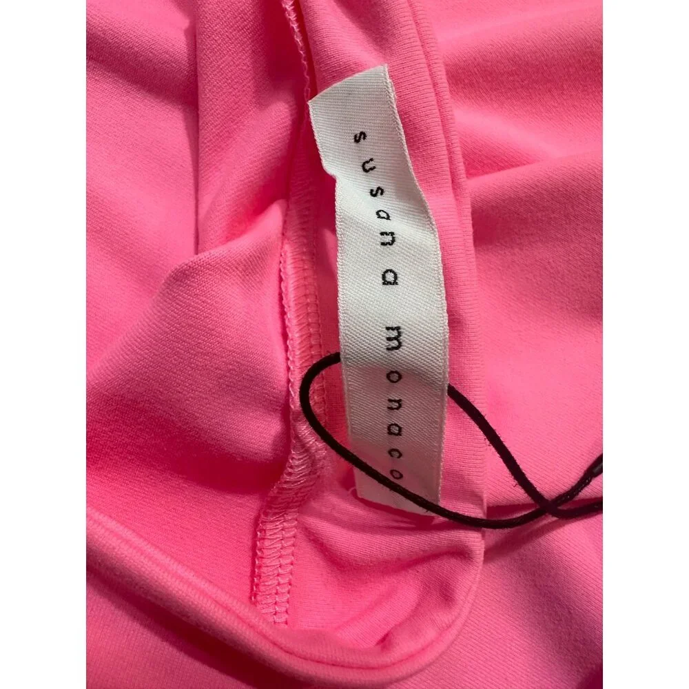 Susana Monaco Cutout High-Low Halter Midi Dress Women's Med Pink Tie Bac… - Picture 9 of 11